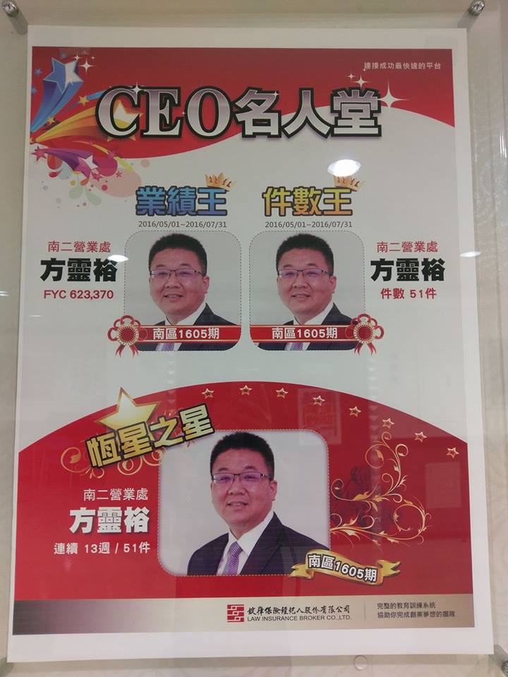 錠嵂CEO名人堂三冠王