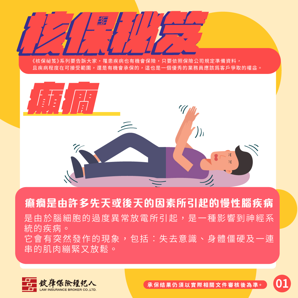 核保秘笈▸癲癇 核保秘笈▸癲癇