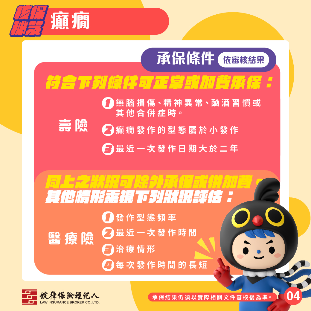 核保秘笈▸癲癇 核保秘笈▸癲癇